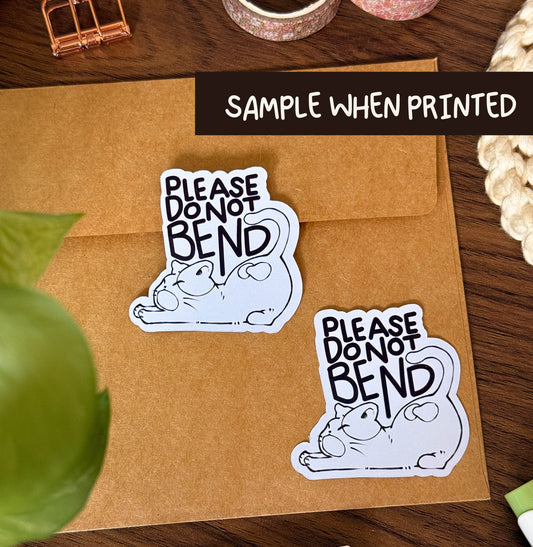 Please Do Not Bend | Sticker Label - Cat Design 5