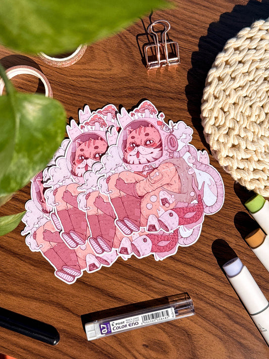 Astro Cat Vinyl Sticker | 1 PC