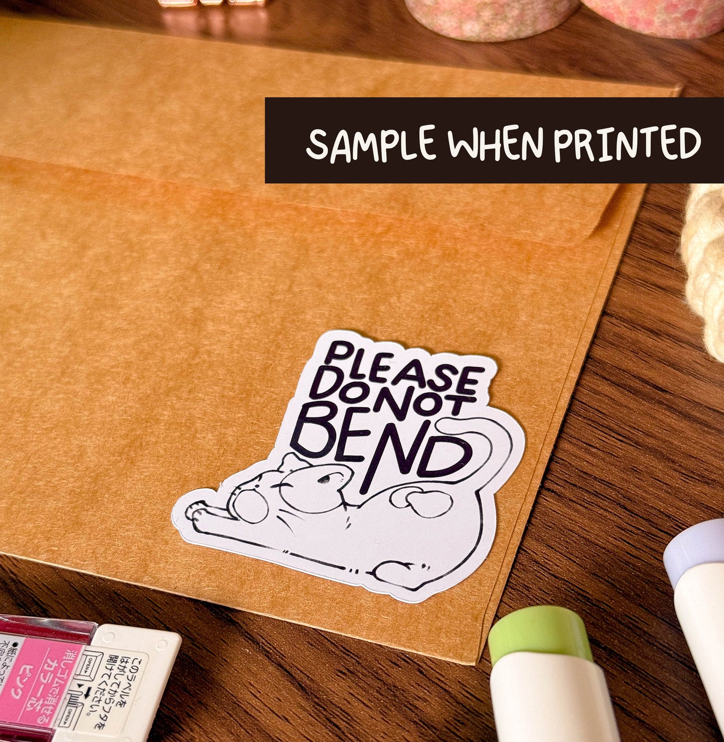 Please Do Not Bend | Sticker Label - Cat Design 5