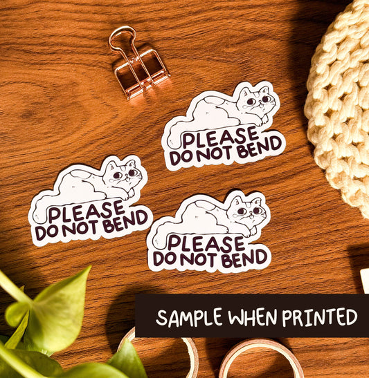 Please Do Not Bend | Sticker Label - Cat Design 2