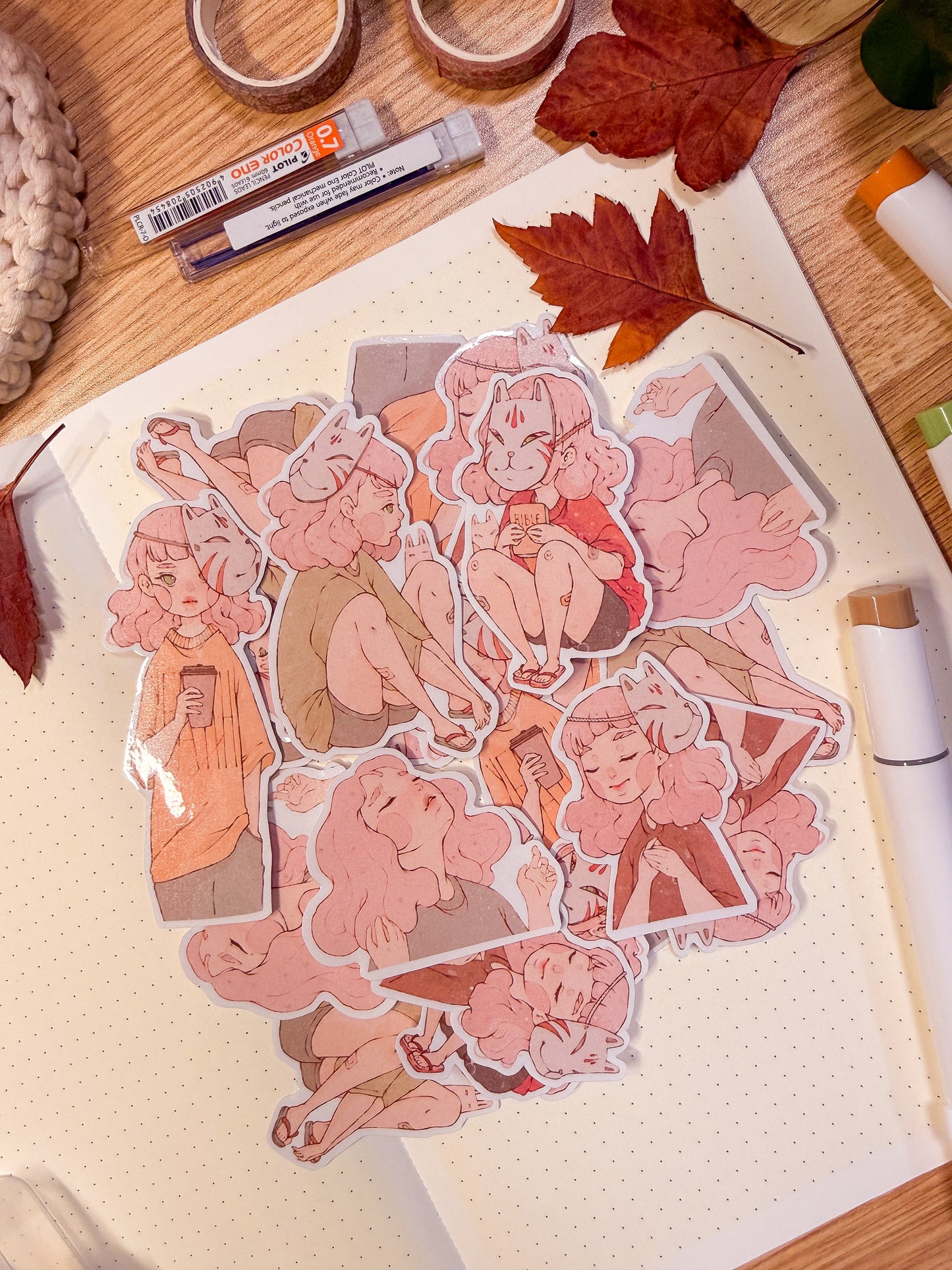 Tengu Mask Sticker Pack | 5 PCS